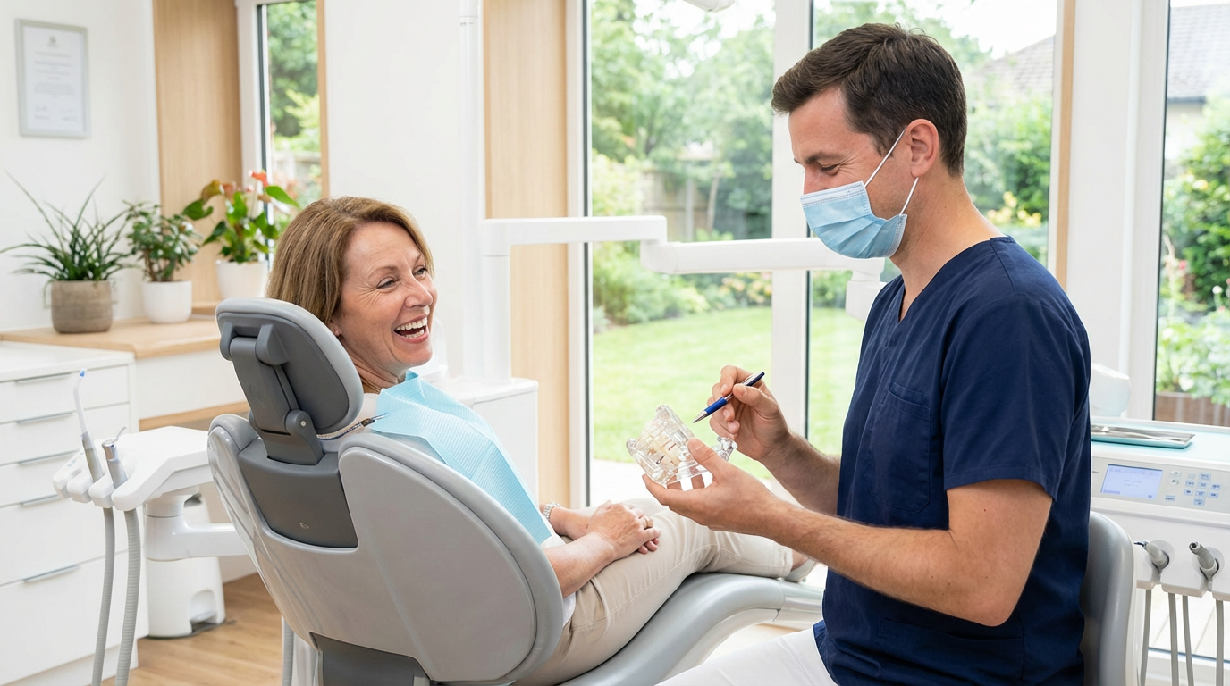 Happy dental patient